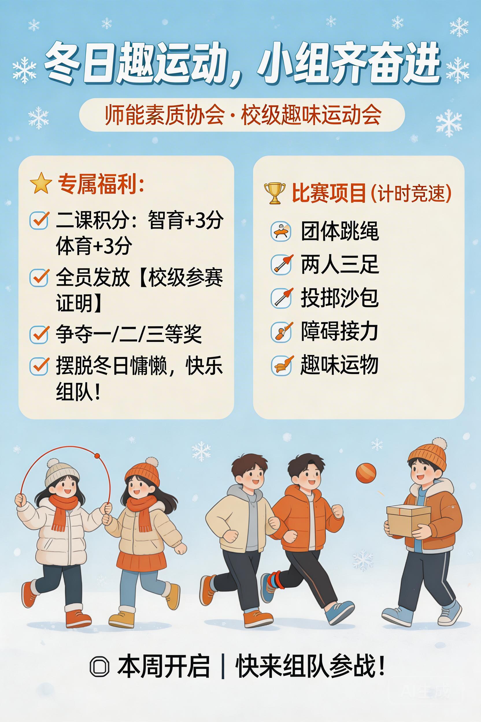 冬日趣运动，小组齐奋进趣味运动会